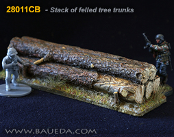 28mm Stack of felled tree trunks