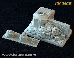 15mm emplaced Vf58c Tobruk bunker (with optional tank turrets FT17 + R35 APX)