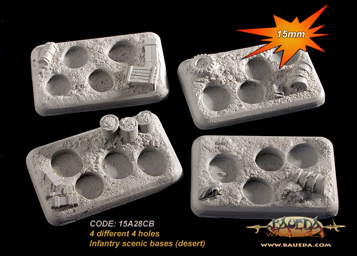 Battlefront FoW WWII 15mm Medium Bases w/4 Figure Holes Pack New 