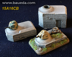 Vf58c Tobruk bunkers x 3 (with optional tank turrets FT17 + R35 APX)
