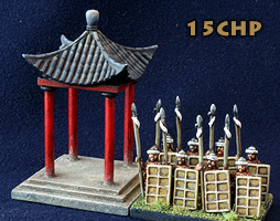 15mm ancient Chinese square pavilion